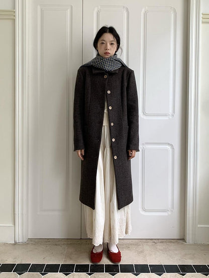 Dorydory Black Herringbone Notched Lapel Retro Women&