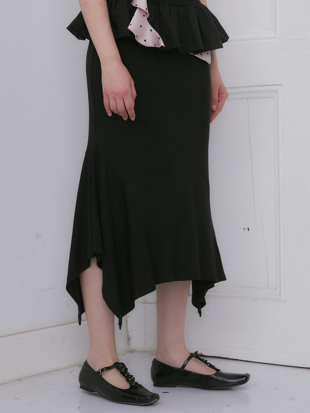 Dorydory Black Irregular Hem Long Women&