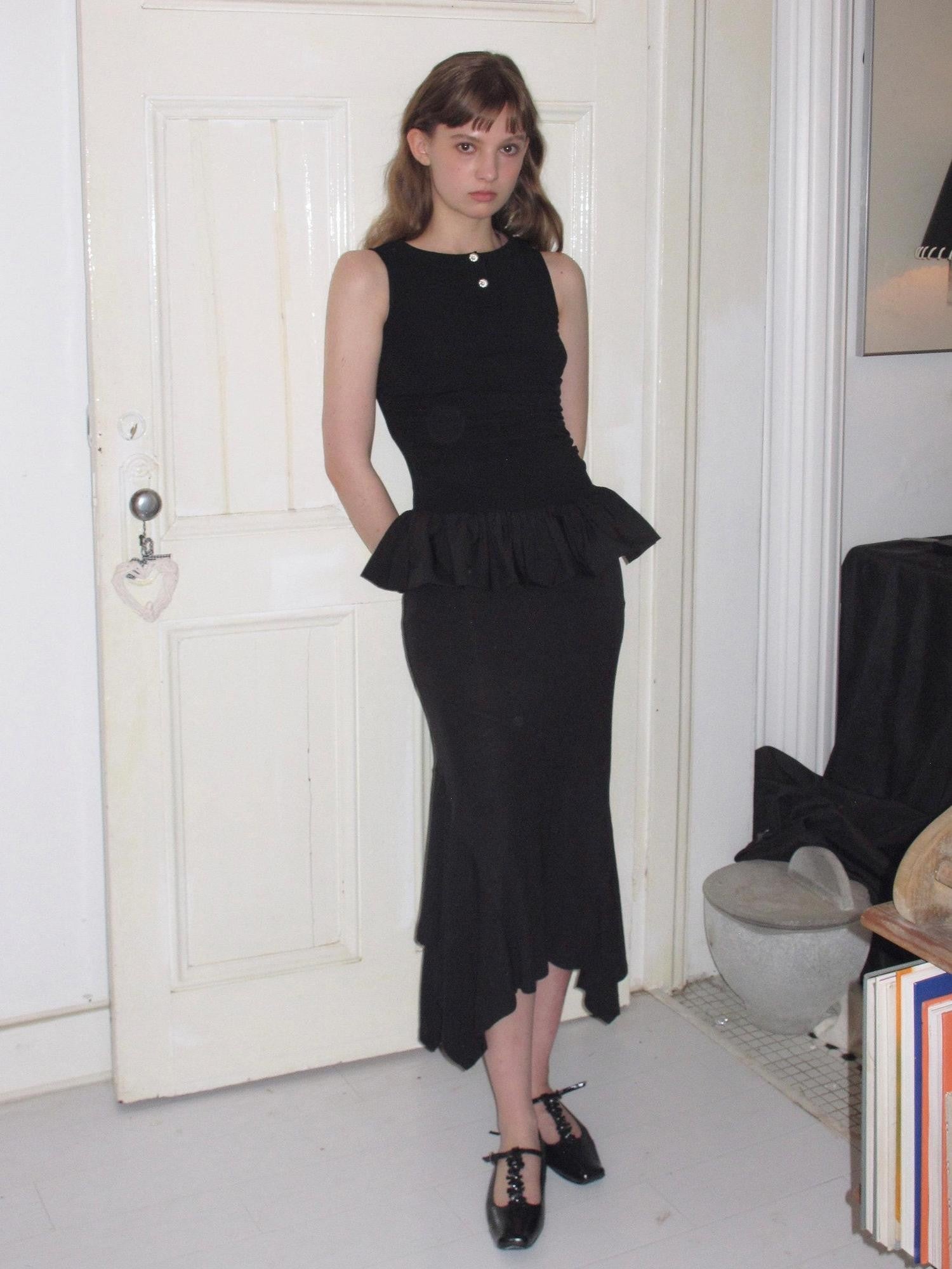 Dorydory Black Irregular Hem Long Women&