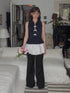 Dorydory Black Pressed Pleat Casual Loose Women&