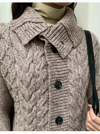 Dorydory Black Speckled Coarse Knit Cape High Neck Women&