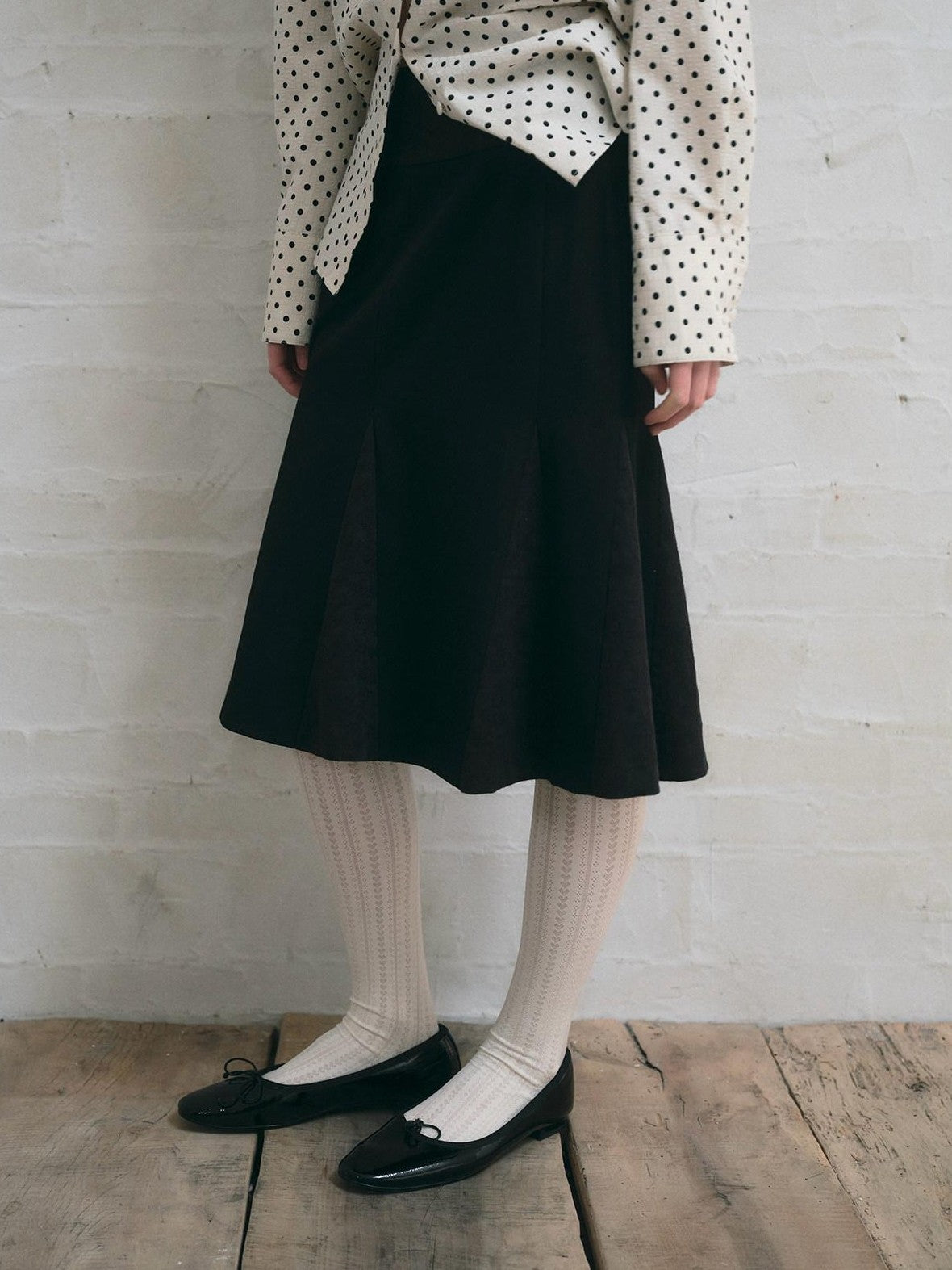 Dorydory Black Versatile Mid Waist Mid Length Flared Women&