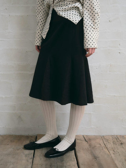 Dorydory Black Versatile Mid Waist Mid Length Flared Women&