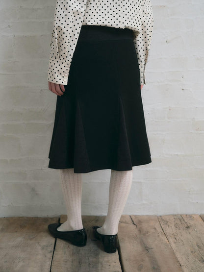 Dorydory Black Versatile Mid Waist Mid Length Flared Women&