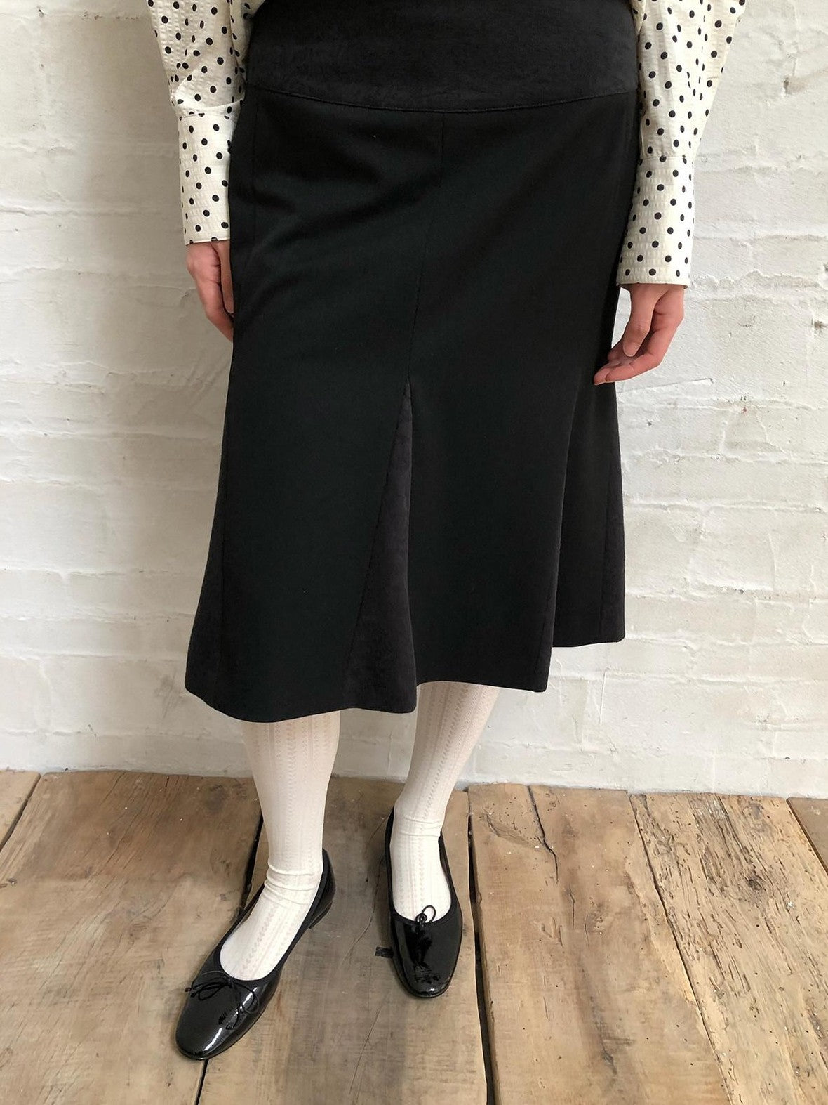 Dorydory Black Versatile Mid Waist Mid Length Flared Women&
