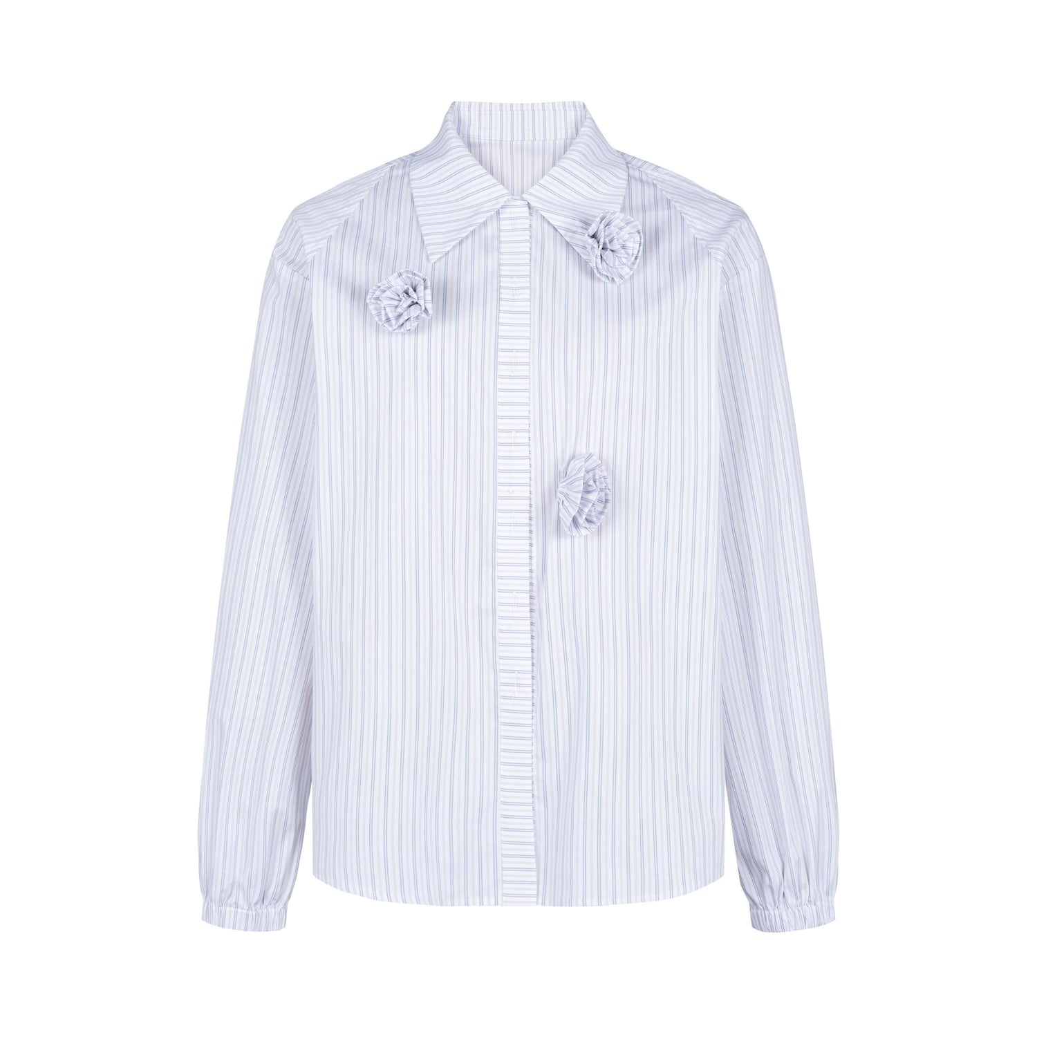 Dorydory_Blue_Striped_Polo_Collar_Long_Sleeve_Women&