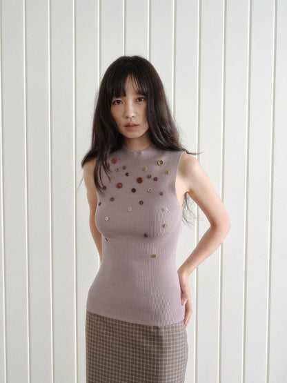 Dorydory Blush Khaki Buttoned Knitted Women&