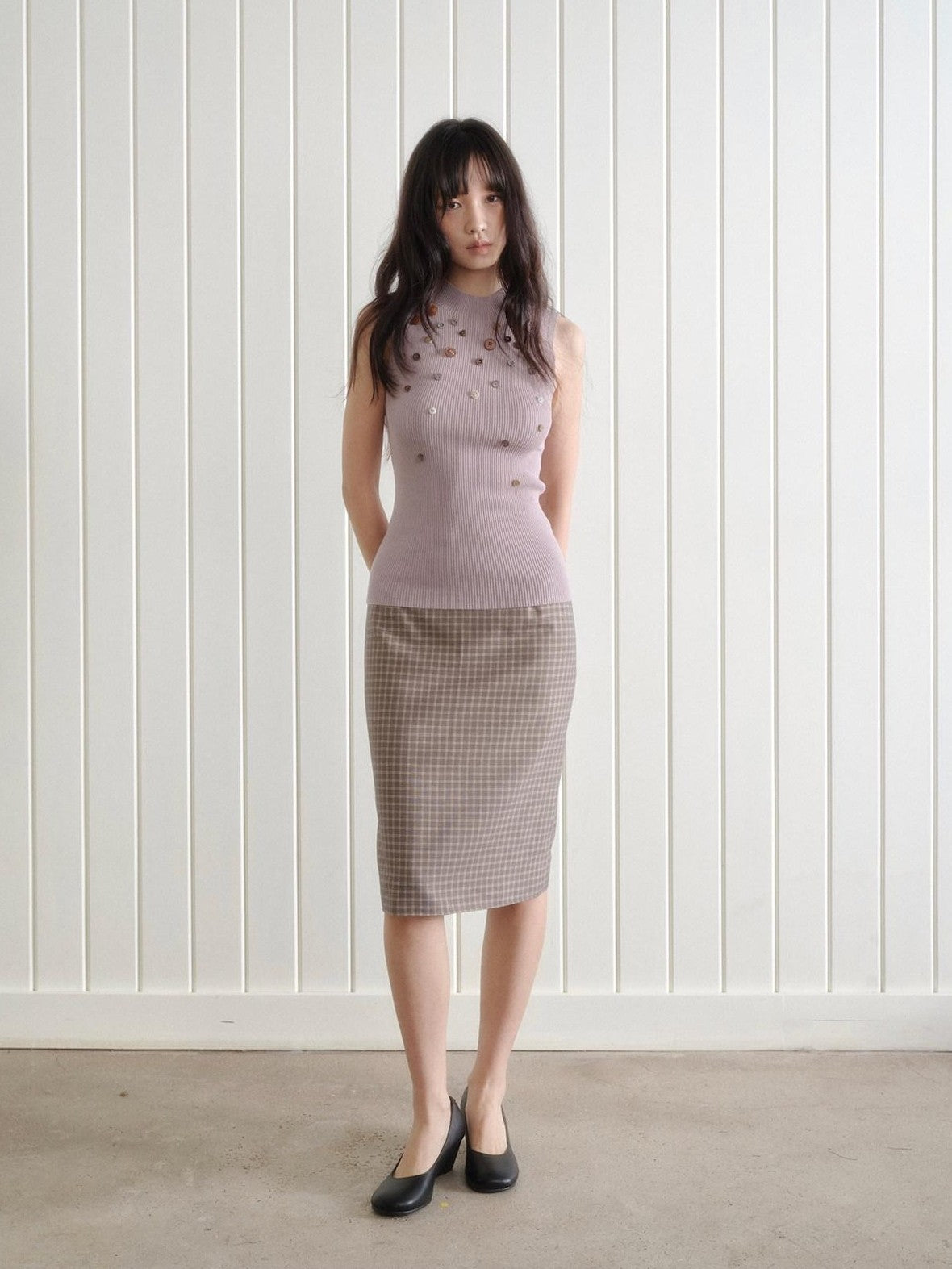 Dorydory Blush Khaki Buttoned Knitted Women&