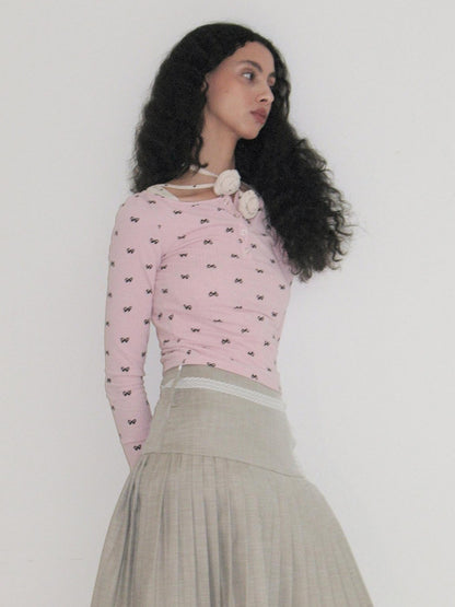 Dorydory Bow Henley Collar Slim Fit Women&