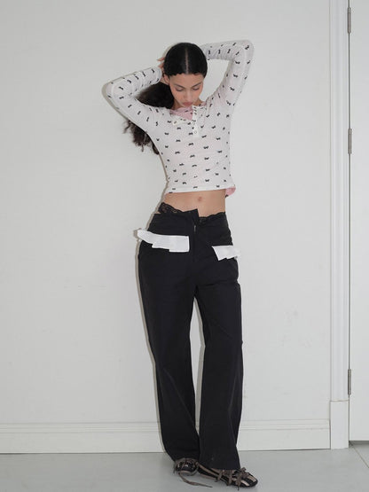 Dorydory Bow Henley Collar Slim Fit Women&