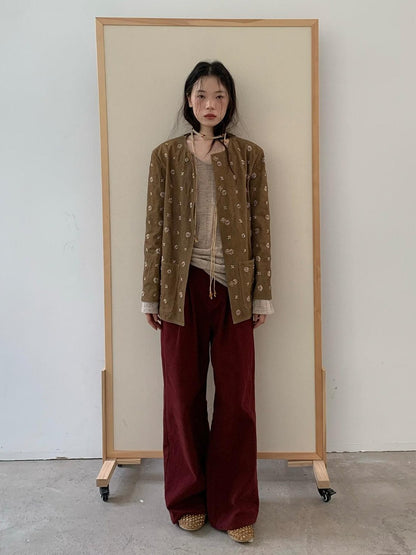 Dorydory Brick Red Slouchy Relaxed Boyfriend Women&