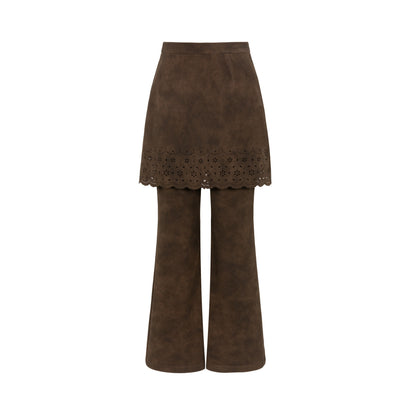 Dorydory_Brown_Cutout_Lace_High_Waist_Slimming_Micro_Flare_Women&