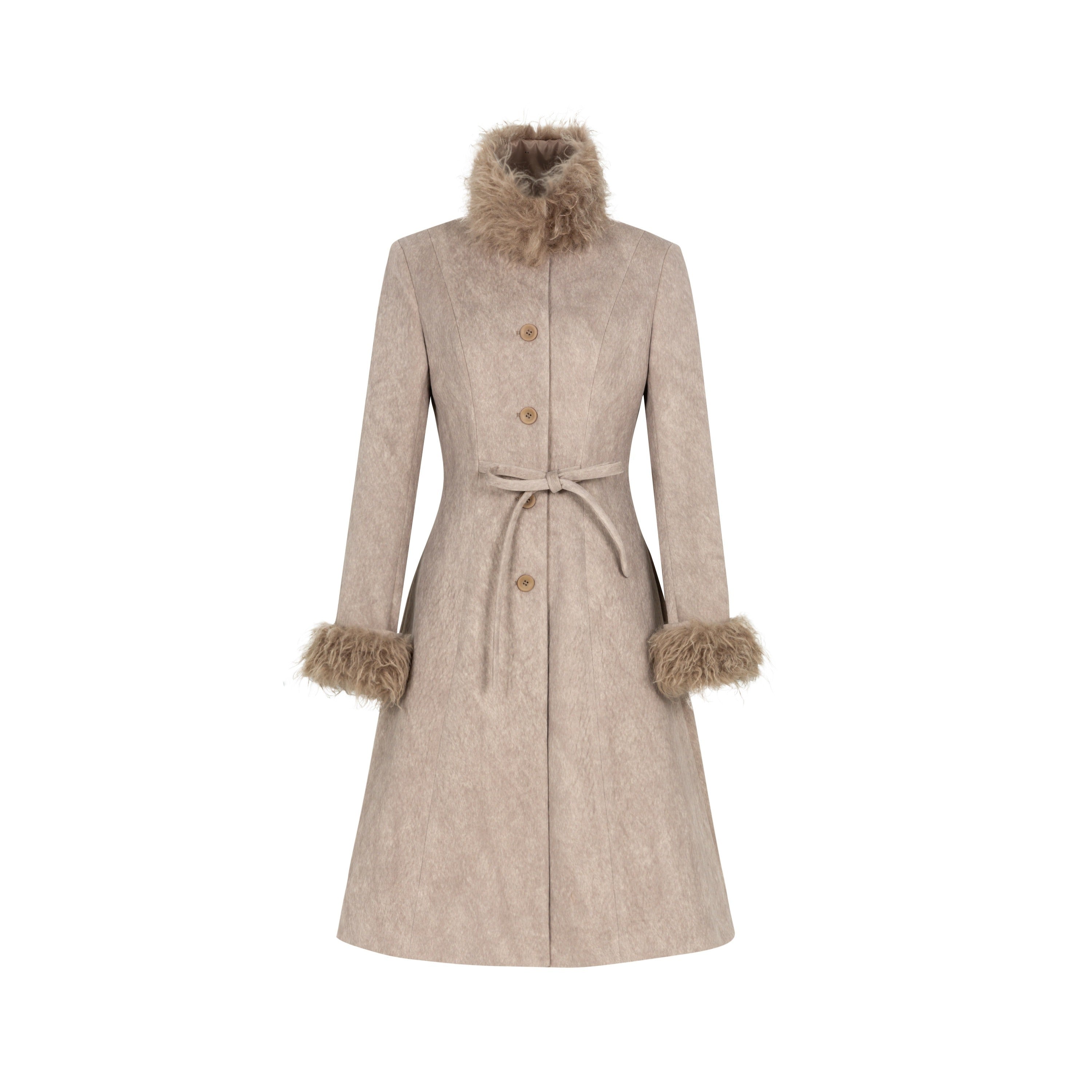 Dorydory_Brown_Detachable_Fur_Collar_Vintage_Mid_Length_Women&