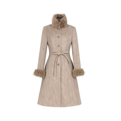 Dorydory_Brown_Detachable_Fur_Collar_Vintage_Mid_Length_Women&