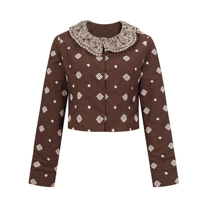Dorydory_Brown_Embroidered_Crop_Two_Piece_Women&