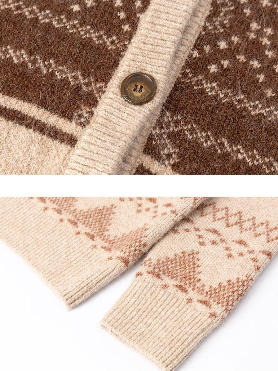 Dorydory Brown Fair Isle Vintage Long Sleeve Women&