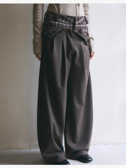 Dorydory Brown Plaid Patchwork Tailored Women&
