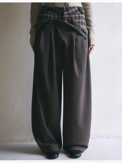 Dorydory Brown Plaid Patchwork Tailored Women&
