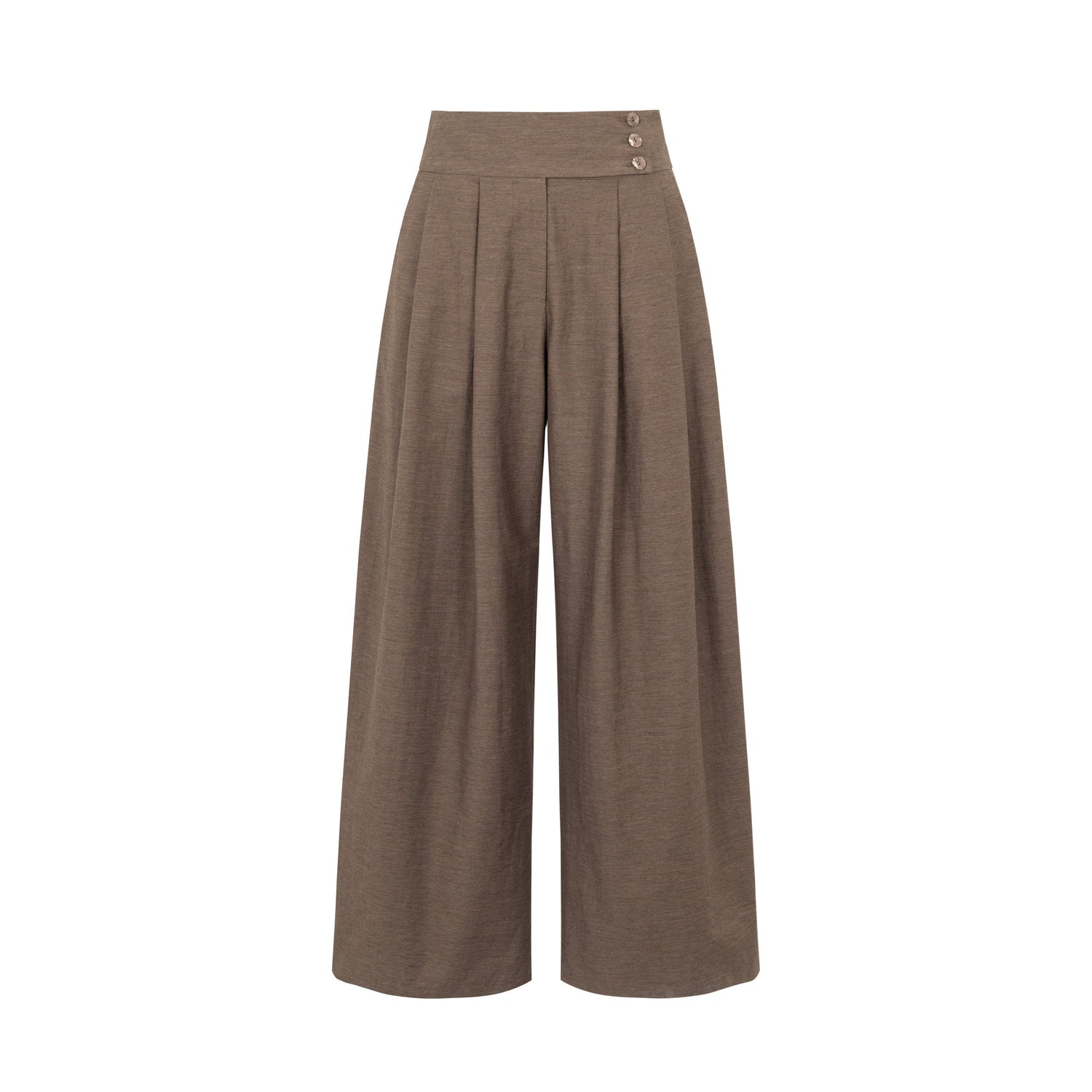 Dorydory_Brown_Vintage_Pleated_Natural_Waist_Women&