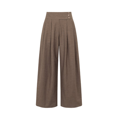 Dorydory_Brown_Vintage_Pleated_Natural_Waist_Women&