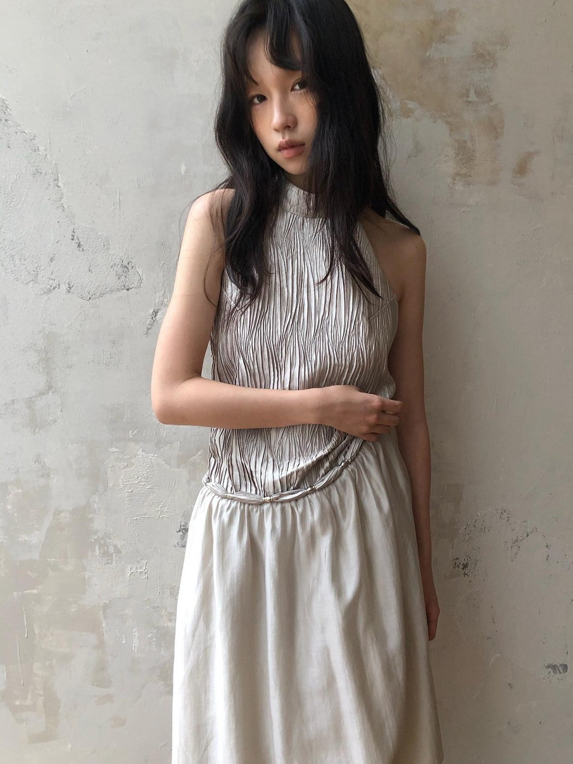 Dorydory Champagne Off Shoulder Irregular A Line Slim Women&