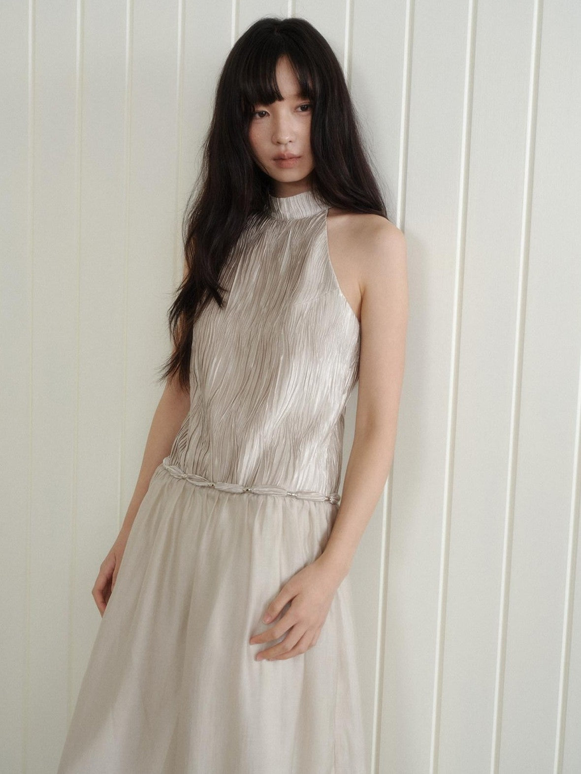 Dorydory Champagne Off Shoulder Irregular A Line Slim Women&