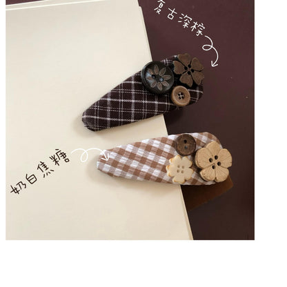 Dorydory_Checkered_Plaid_Button_Side_Clip_Vintage_Women&