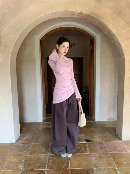 Chinese Knot Button Tunic Top With Flared Sleeves