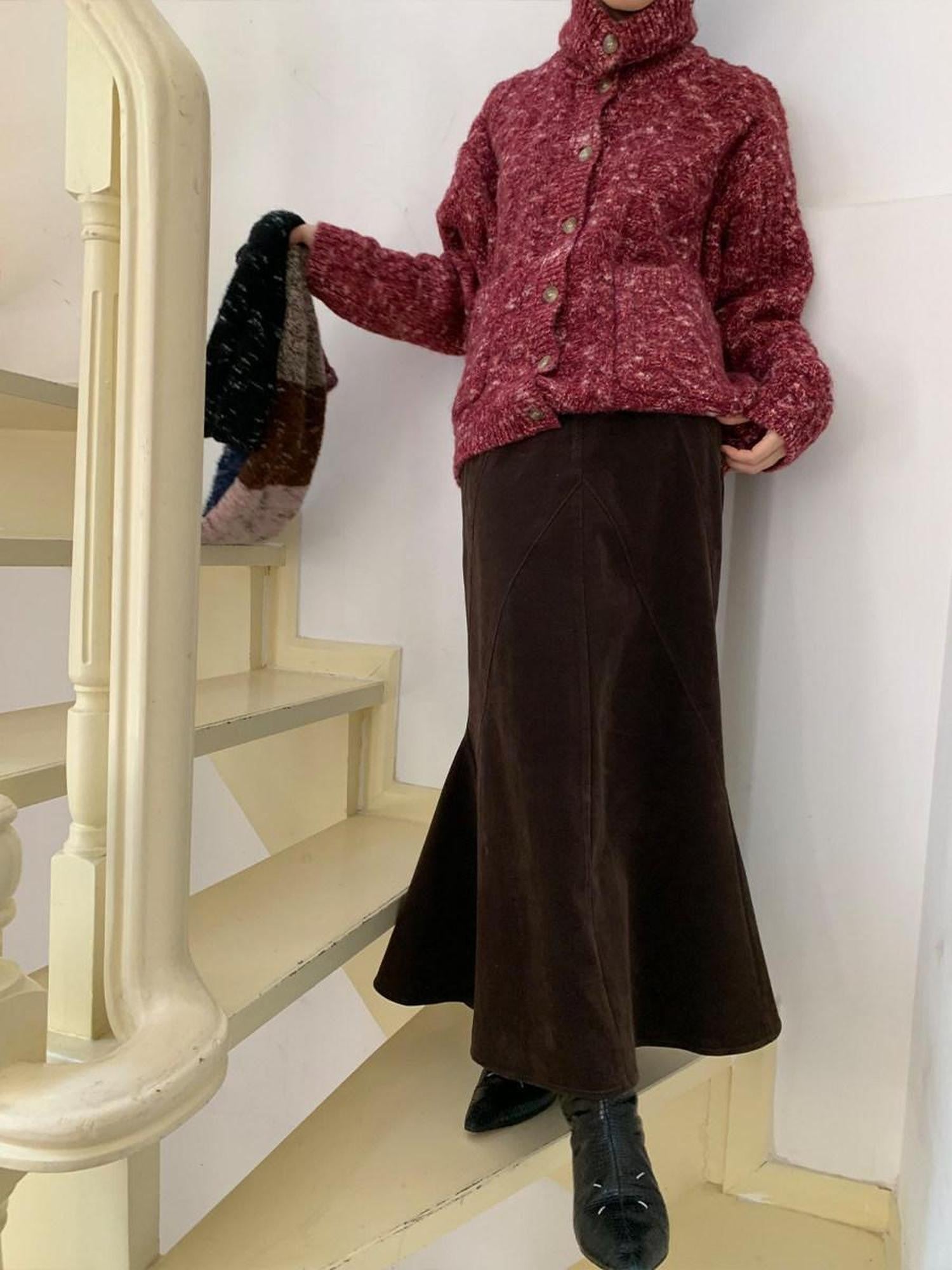 Dorydory Chocolate Brown New Chinese High Waist Fishtail Women&