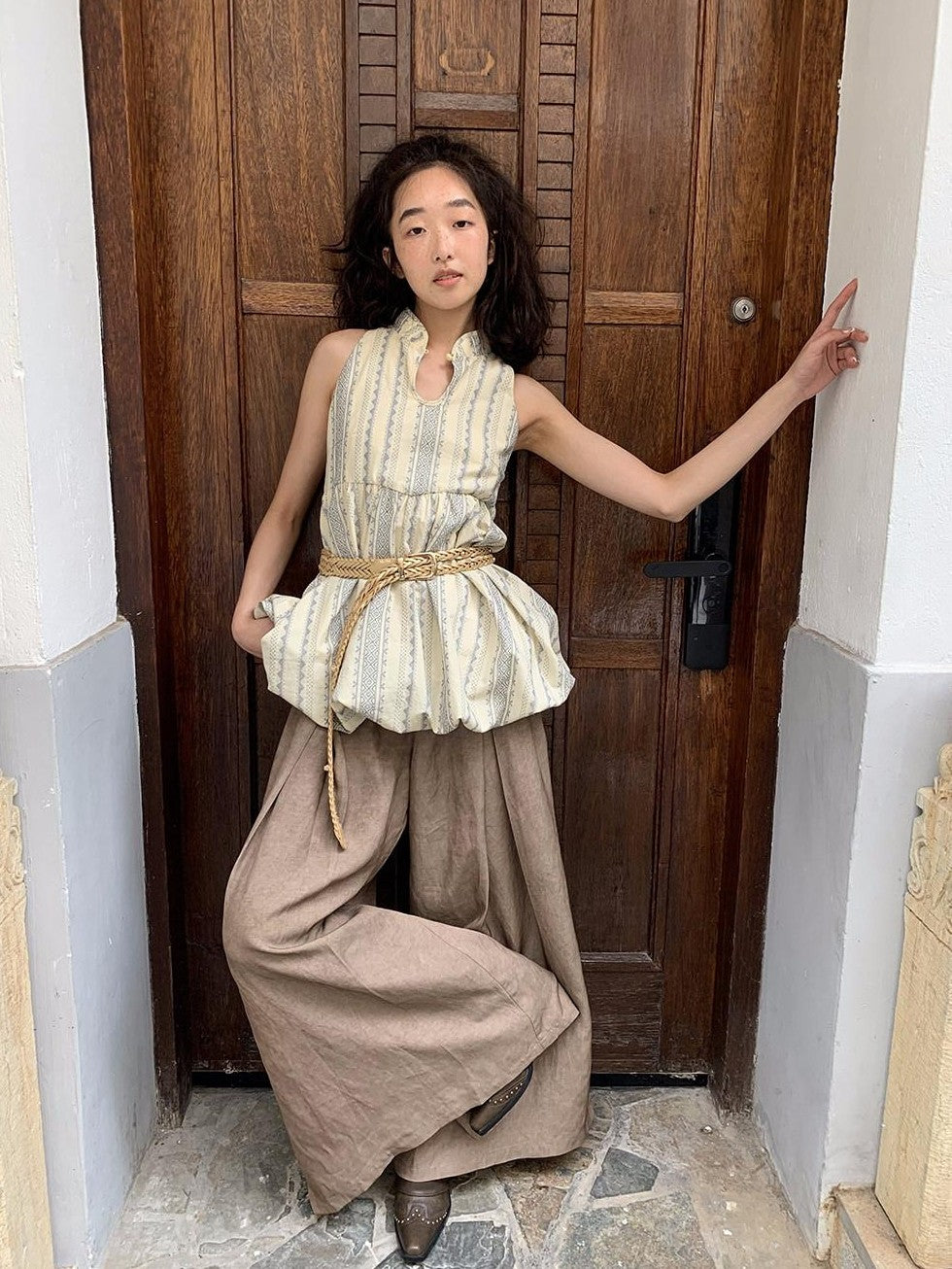Dorydory Cloud Blossom Jacquard Standing Collar Yarn Dyed Women&