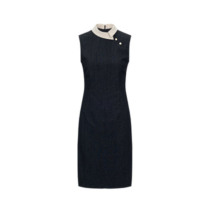 Dorydory_Colorblock_Small_Turn_Collar_Qipao_Sleeveless_Women&