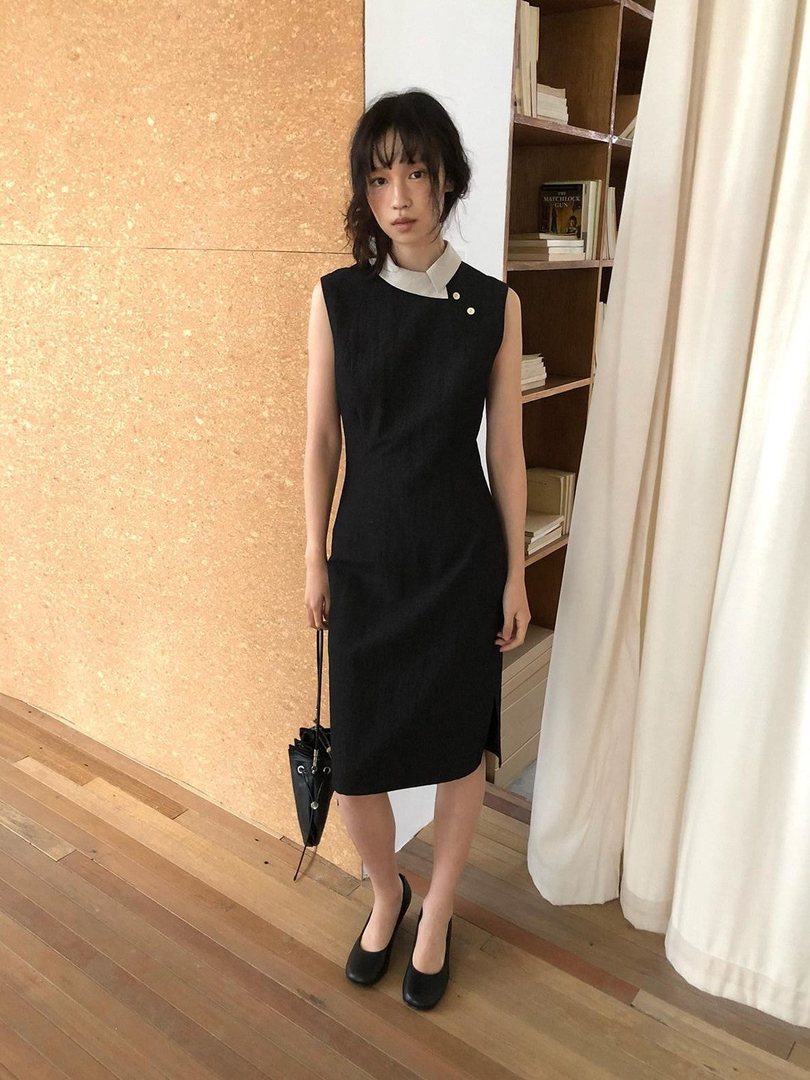 Dorydory Colorblock Small Turn Collar Qipao Sleeveless Women&