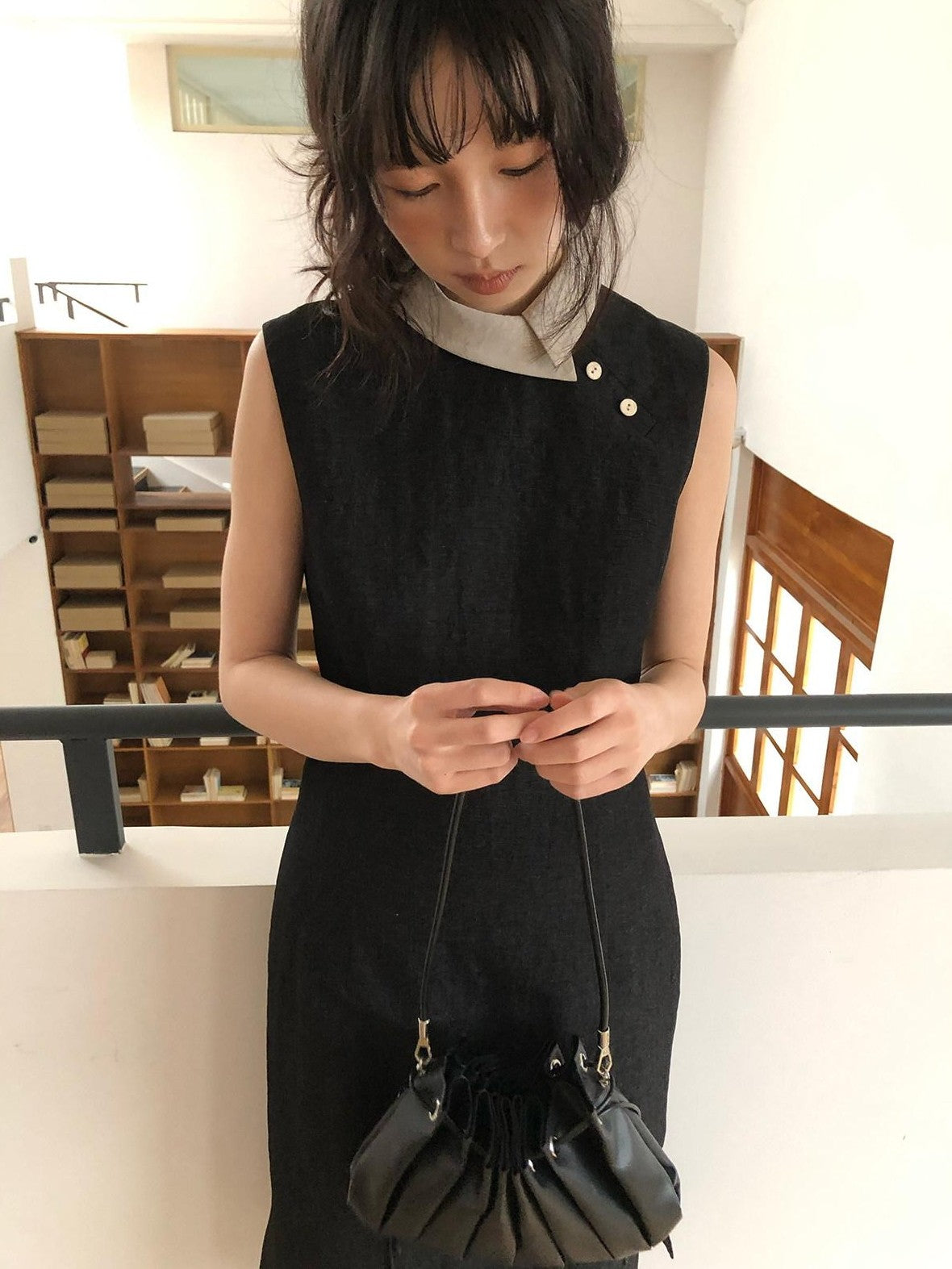Dorydory Colorblock Small Turn Collar Qipao Sleeveless Women&