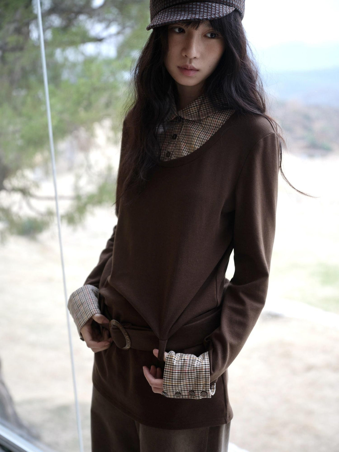 Dorydory Colorblock Splice Faux Two Piece Women&