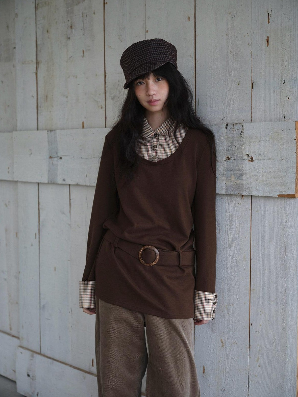 Dorydory Colorblock Splice Faux Two Piece Women&