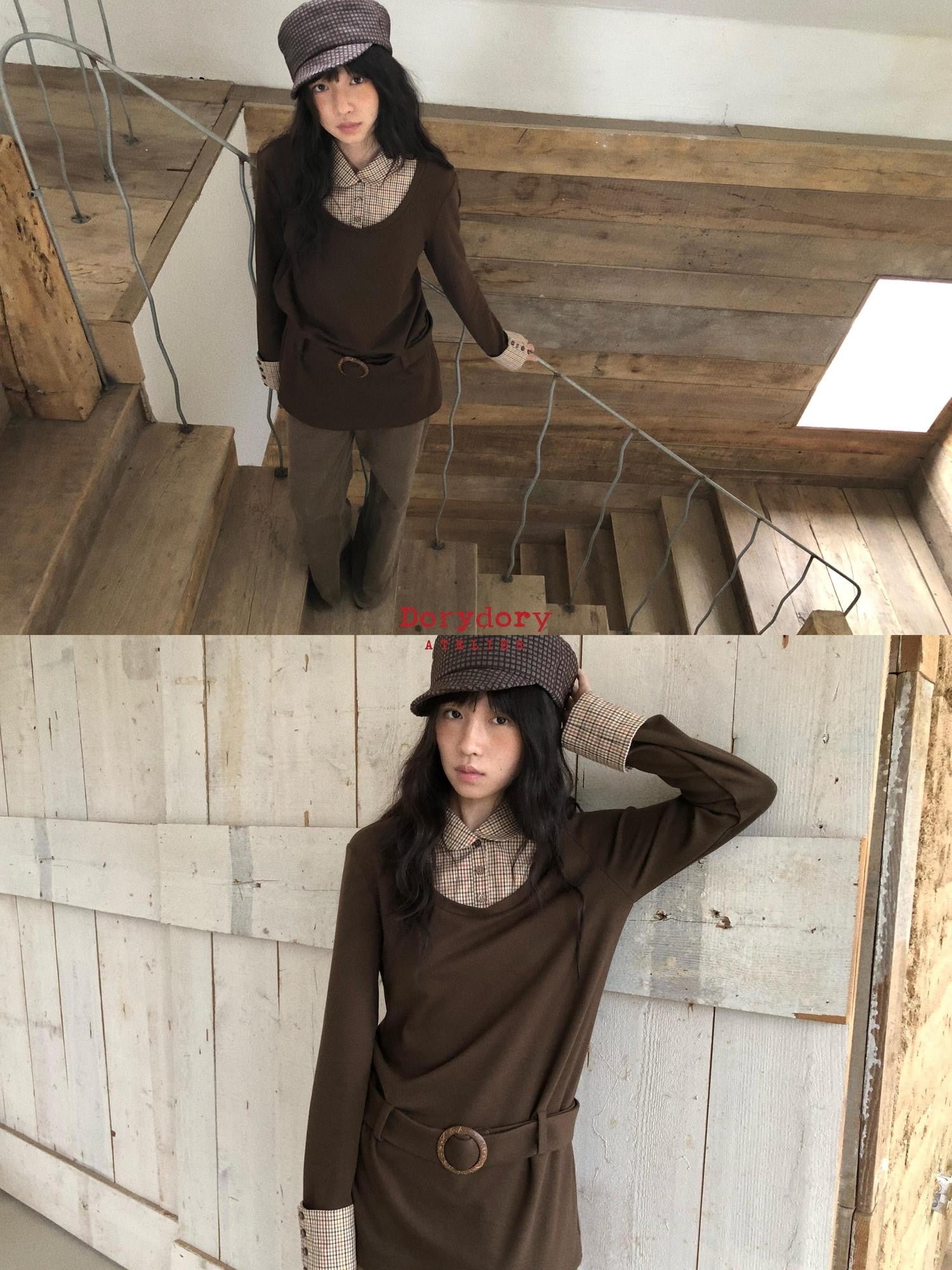 Dorydory Colorblock Splice Faux Two Piece Women&