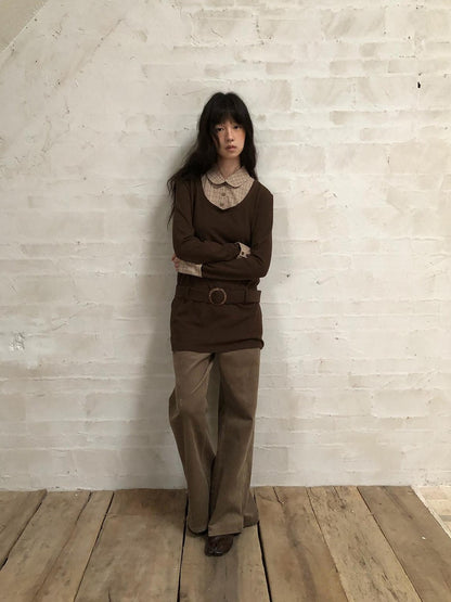 Dorydory Colorblock Splice Faux Two Piece Women&