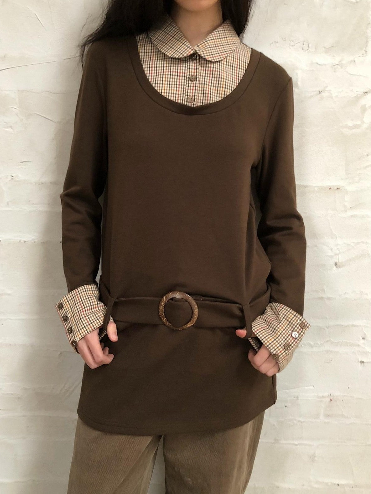 Dorydory Colorblock Splice Faux Two Piece Women&