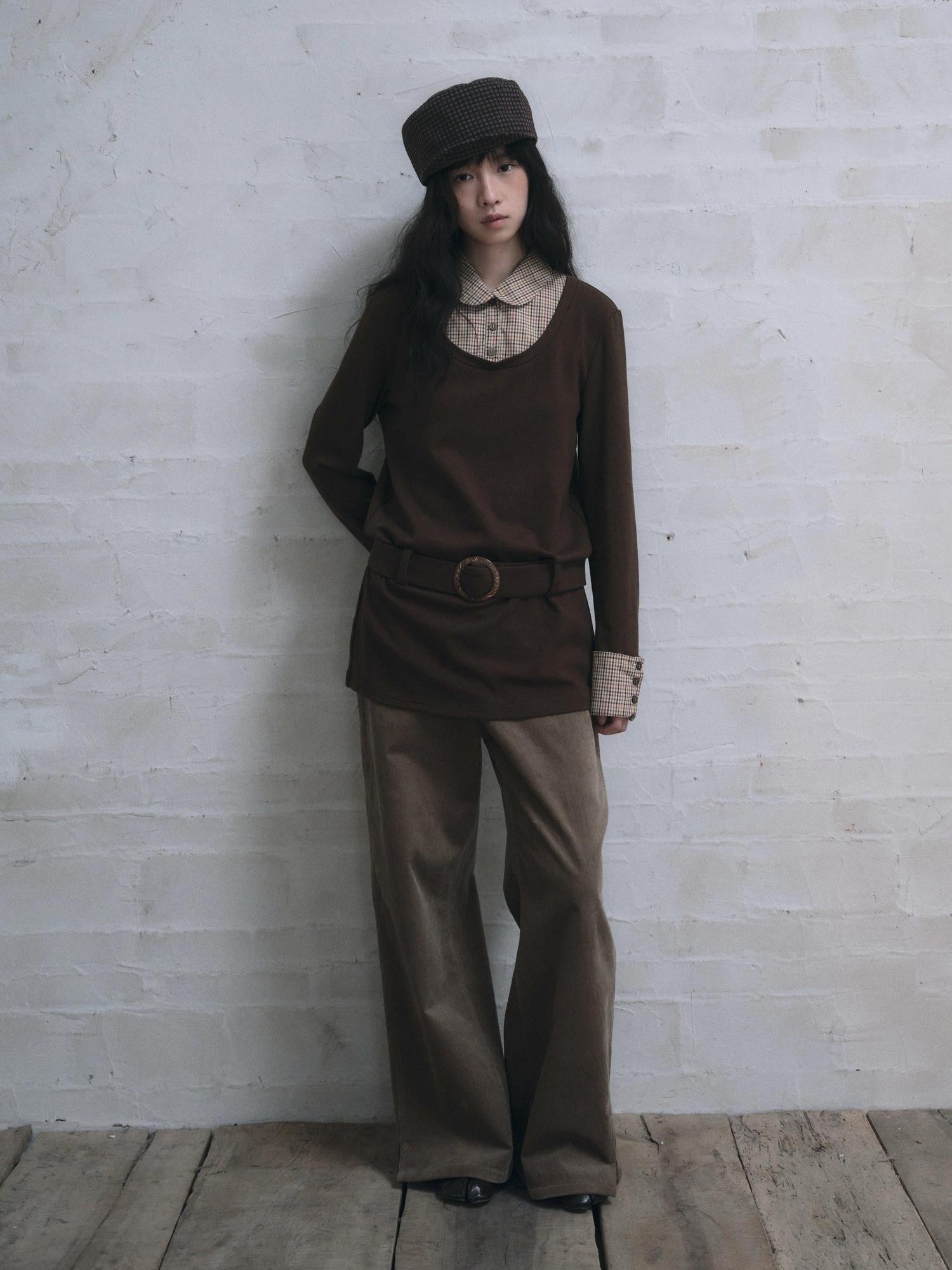 Dorydory Colorblock Splice Faux Two Piece Women&