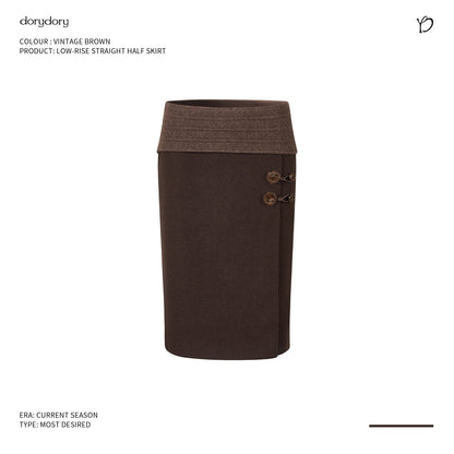 Dorydory_Contrast_Waist_Horn_Button_Straight_Pencil_Women&