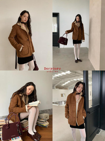 Dorydory Cropped Plush Shearling Lined Women&