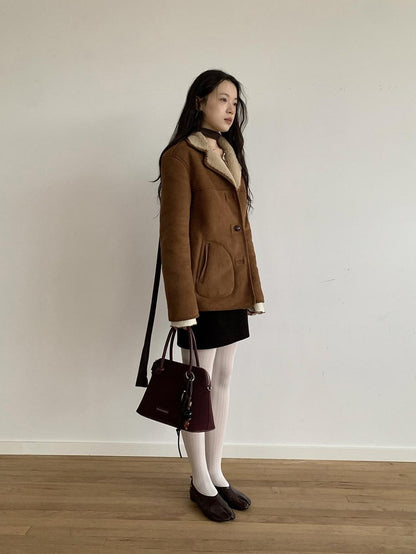 Dorydory Cropped Plush Shearling Lined Women&