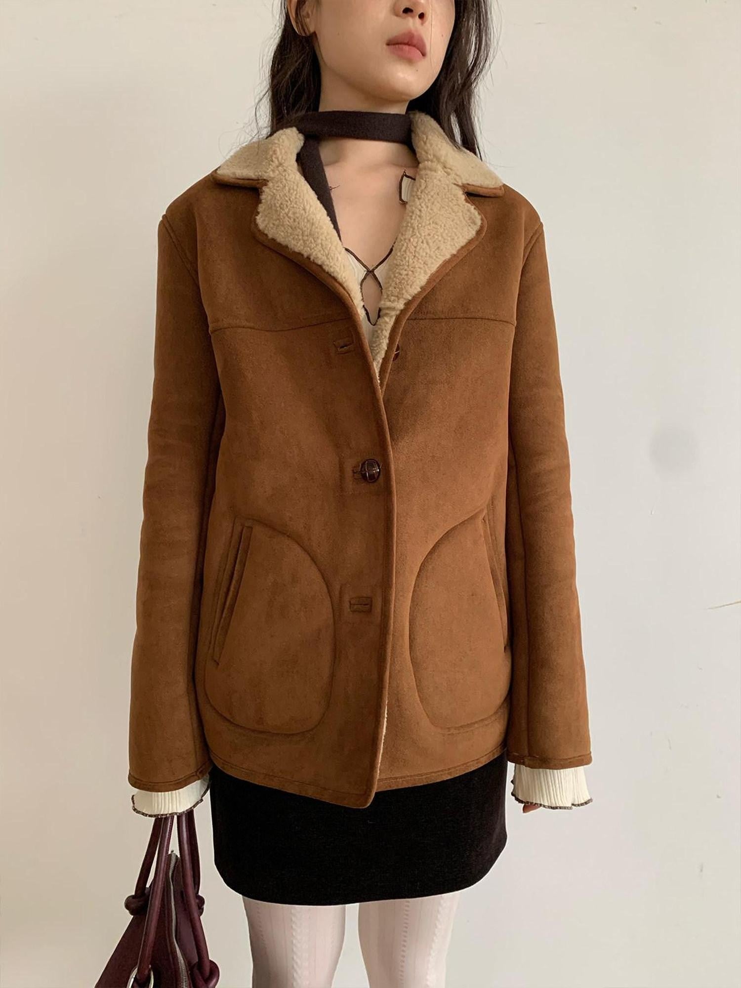 Dorydory Cropped Plush Shearling Lined Women&