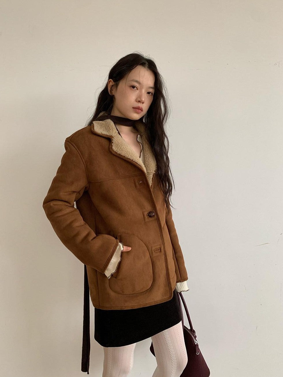 Dorydory Cropped Plush Shearling Lined Women&