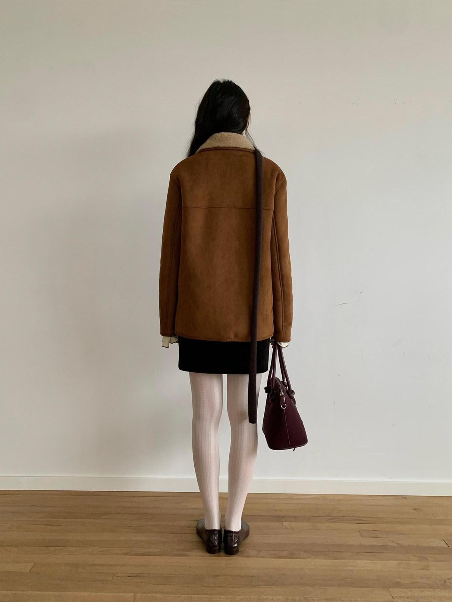 Dorydory Cropped Plush Shearling Lined Women&