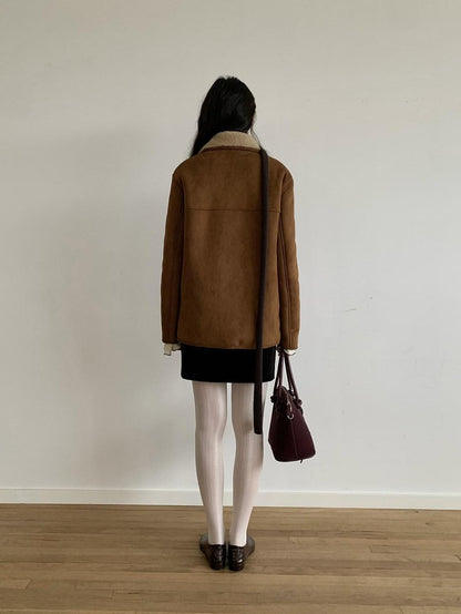 Dorydory Cropped Plush Shearling Lined Women&