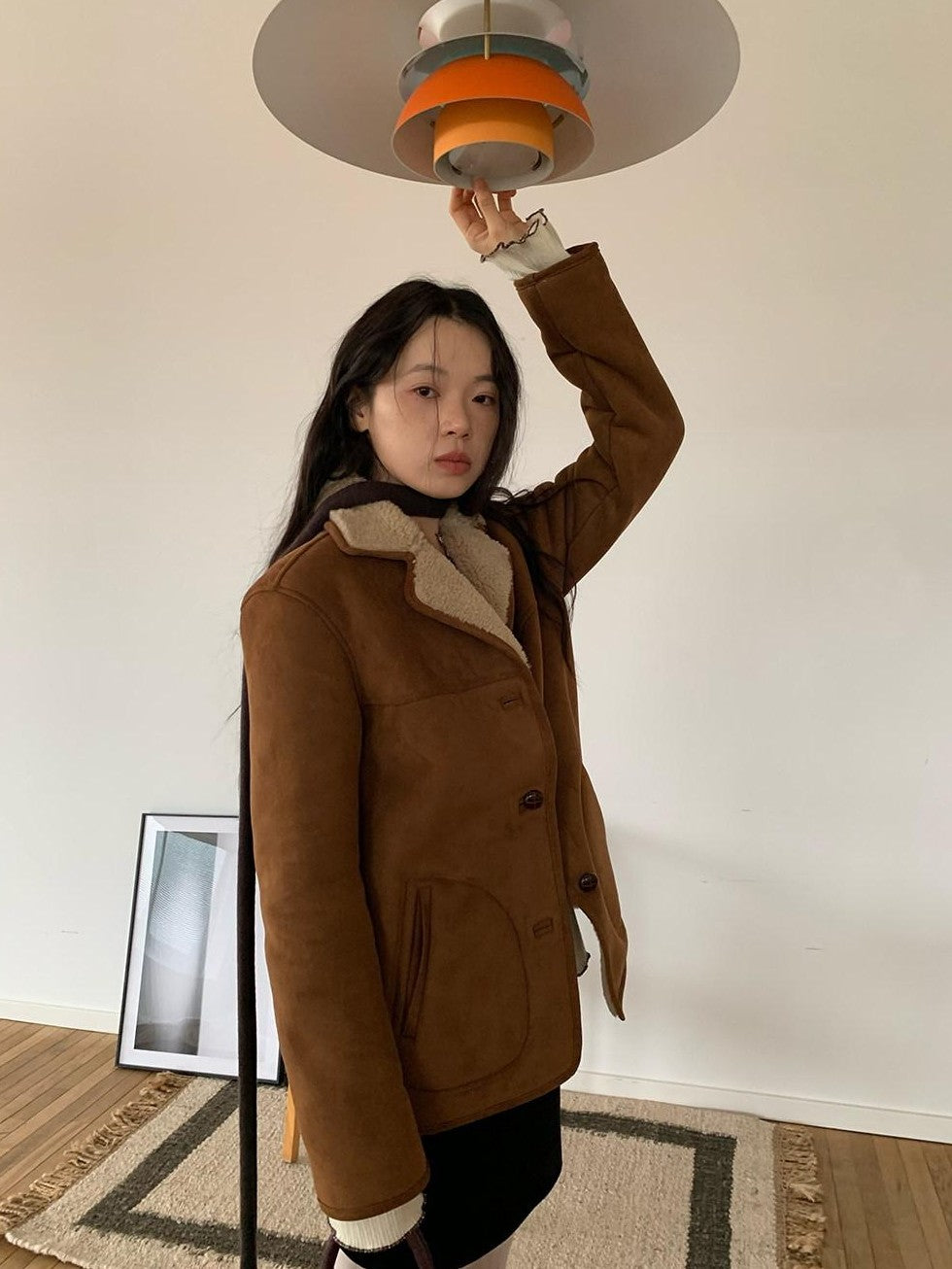 Dorydory Cropped Plush Shearling Lined Women&
