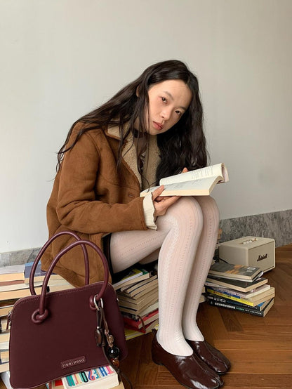 Dorydory Cropped Plush Shearling Lined Women&