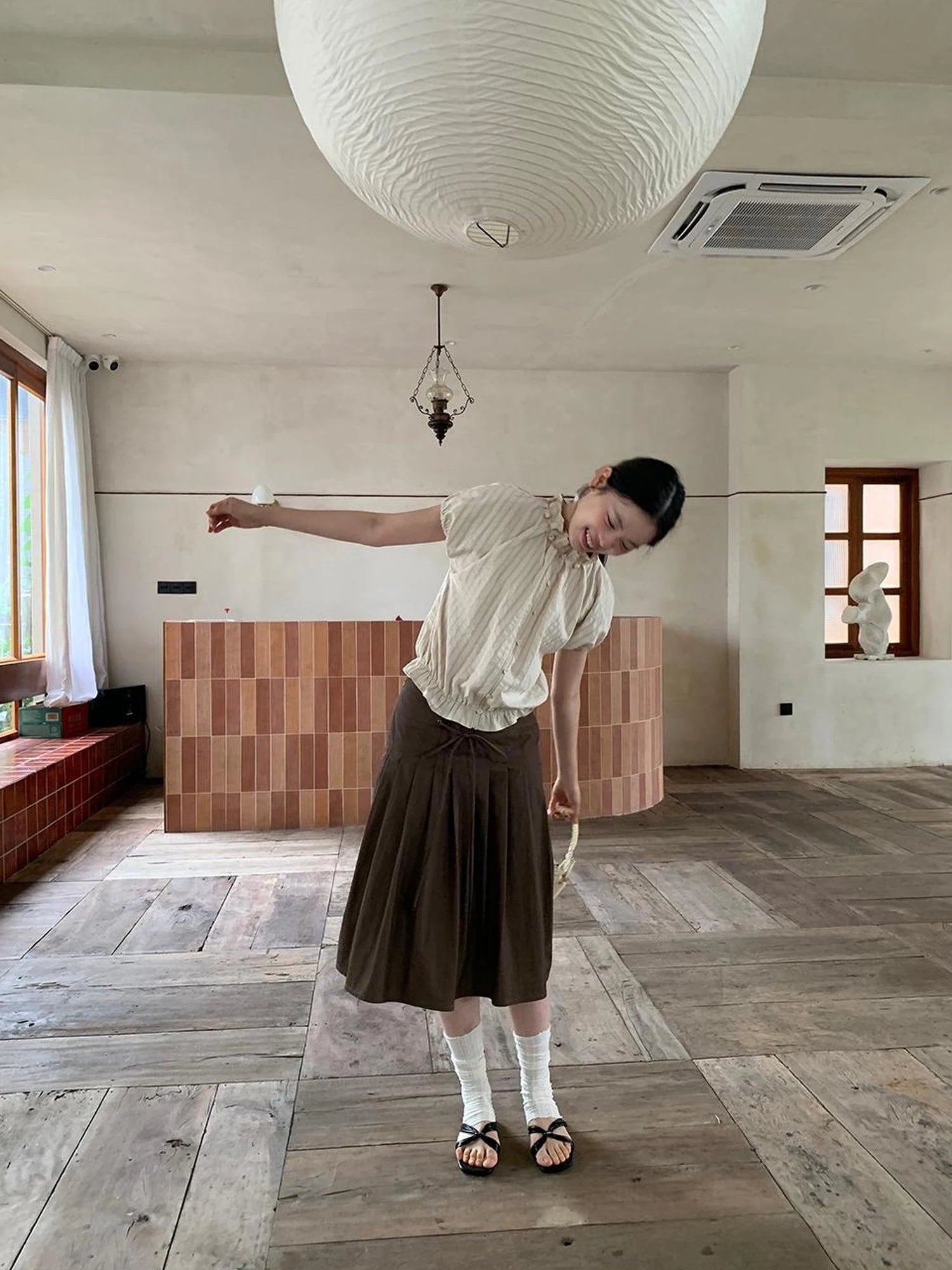 Cross Tie A Line Denim Wrap Mini Skirt