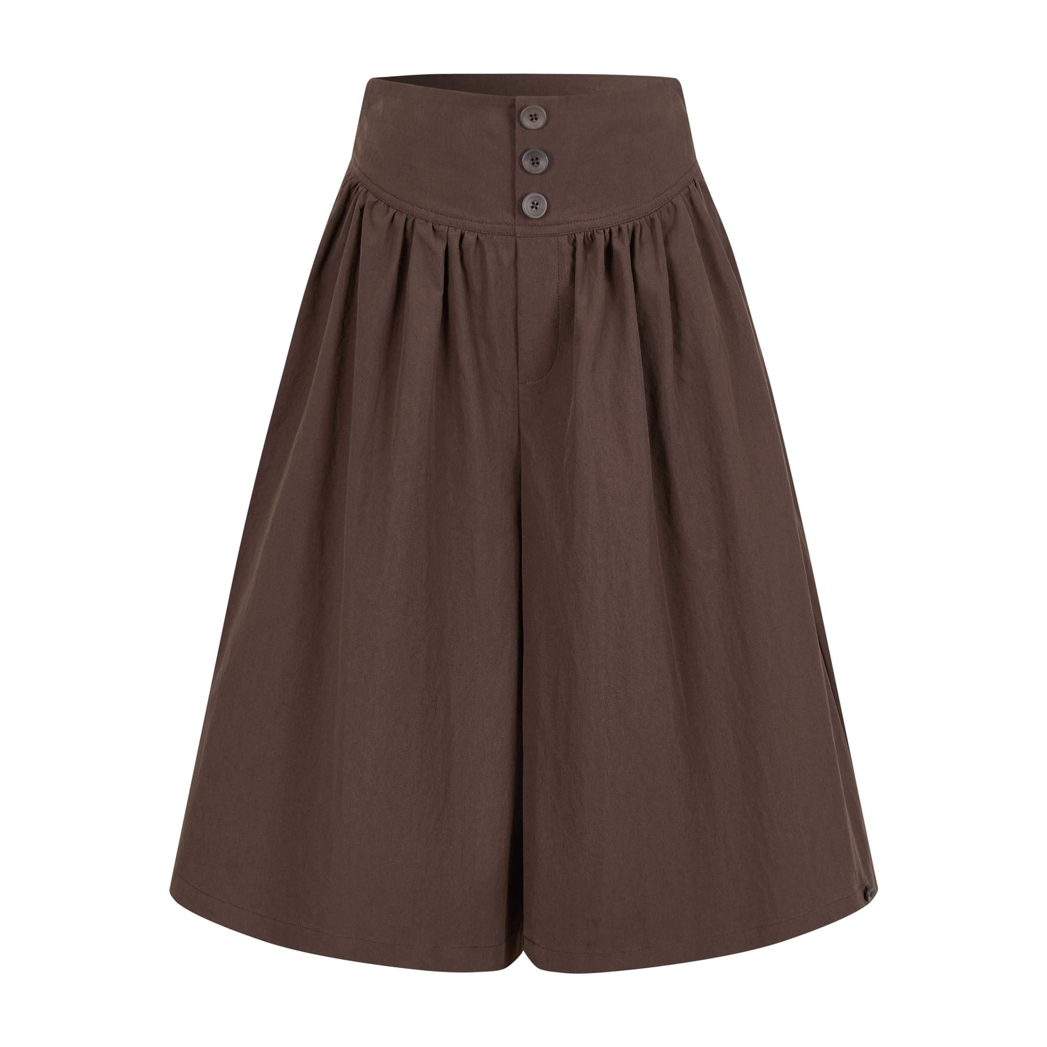 Dorydory_Dark_Brown_Button_Front_Wide_Leg_Light_Cinch_Waist_Women&